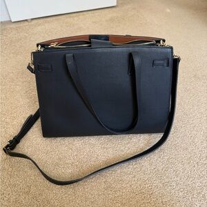 Quince Italian Leather Large Triple Compartment Satchel